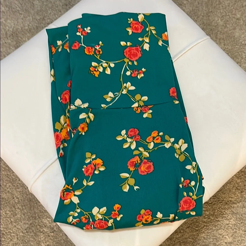 LuLaRoe Green Floral Maxi A-Line Skirt